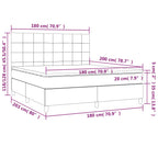 Boxspringbett mit Matratze & LED Creme 180x200 cm Stoff
