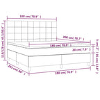 Boxspringbett mit Matratze & LED Blau 180x200 cm Stoff