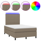 Boxspringbett mit Matratze & LED Taupe 120x200 cm Stoff