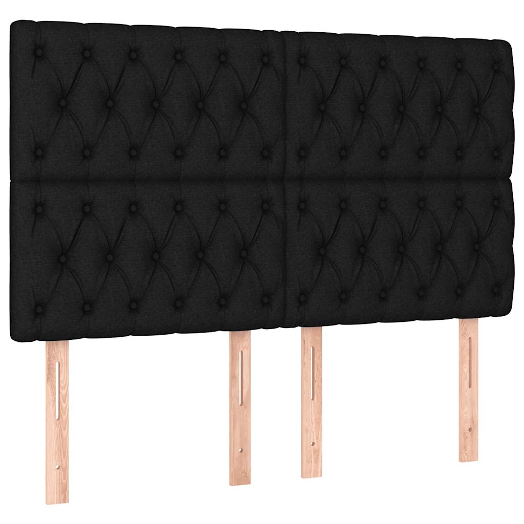 Boxspringbett mit Matratze & LED Schwarz 140x200 cm Stoff