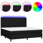 Boxspringbett mit Matratze & LED Schwarz 200x200 cm Stoff