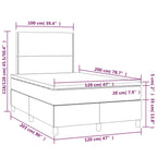 Boxspringbett mit Matratze & LED Blau 120x200 cm Stoff