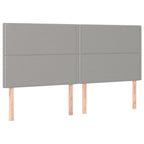 Boxspringbett mit Matratze & LED Hellgrau 200x200 cm Stoff