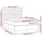 Boxspringbett mit Matratze & LED Dunkelgrau 140x190 cm Stoff