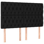 Boxspringbett mit Matratze & LED Schwarz 140x190 cm Stoff