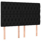 Boxspringbett mit Matratze & LED Schwarz 140x200 cm Stoff