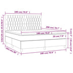 Boxspringbett mit Matratze & LED Dunkelgrau 180x200 cm Stoff