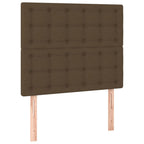 Boxspringbett mit Matratze & LED Dunkelbraun 100x200 cm Stoff