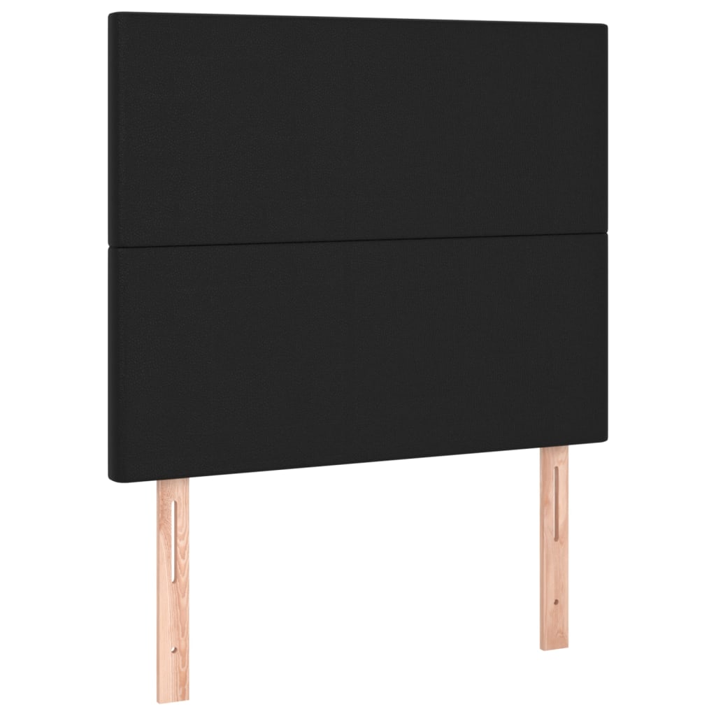 Boxspringbett mit Matratze & LED Schwarz 90x190 cm Kunstleder