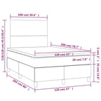 Boxspringbett mit Matratze & LED Creme 120x200 cm Kunstleder