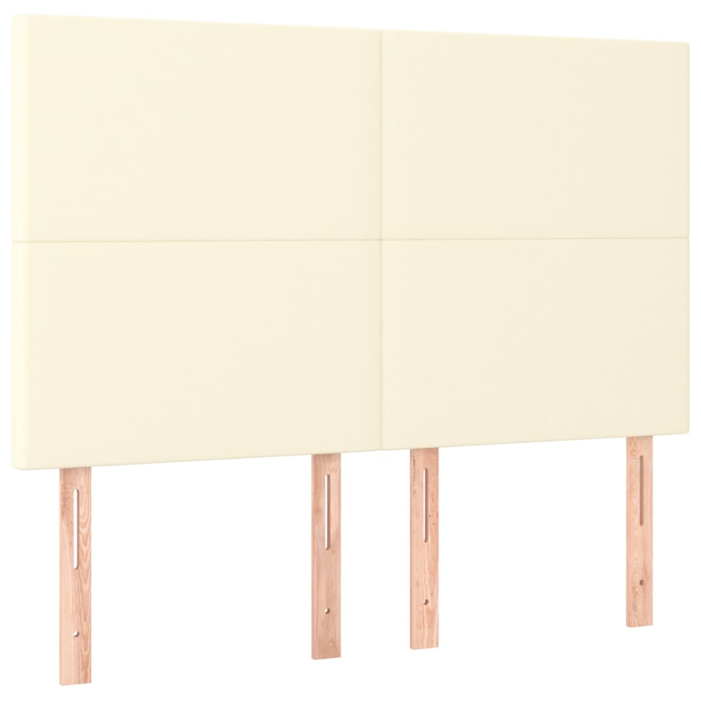 Boxspringbett mit Matratze & LED Creme 140x190 cm Kunstleder
