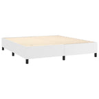Boxspringbett mit Matratze & LED Weiß 180x200 cm Kunstleder