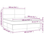 Boxspringbett mit Matratze & LED Creme 180x200 cm Kunstleder