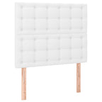 Boxspringbett mit Matratze & LED Weiß 80x200 cm Kunstleder