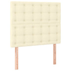Boxspringbett mit Matratze & LED Creme 90x190 cm Kunstleder