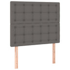 Boxspringbett mit Matratze & LED Grau 90x190 cm Kunstleder