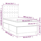 Boxspringbett mit Matratze & LED Creme 90x200 cm Kunstleder