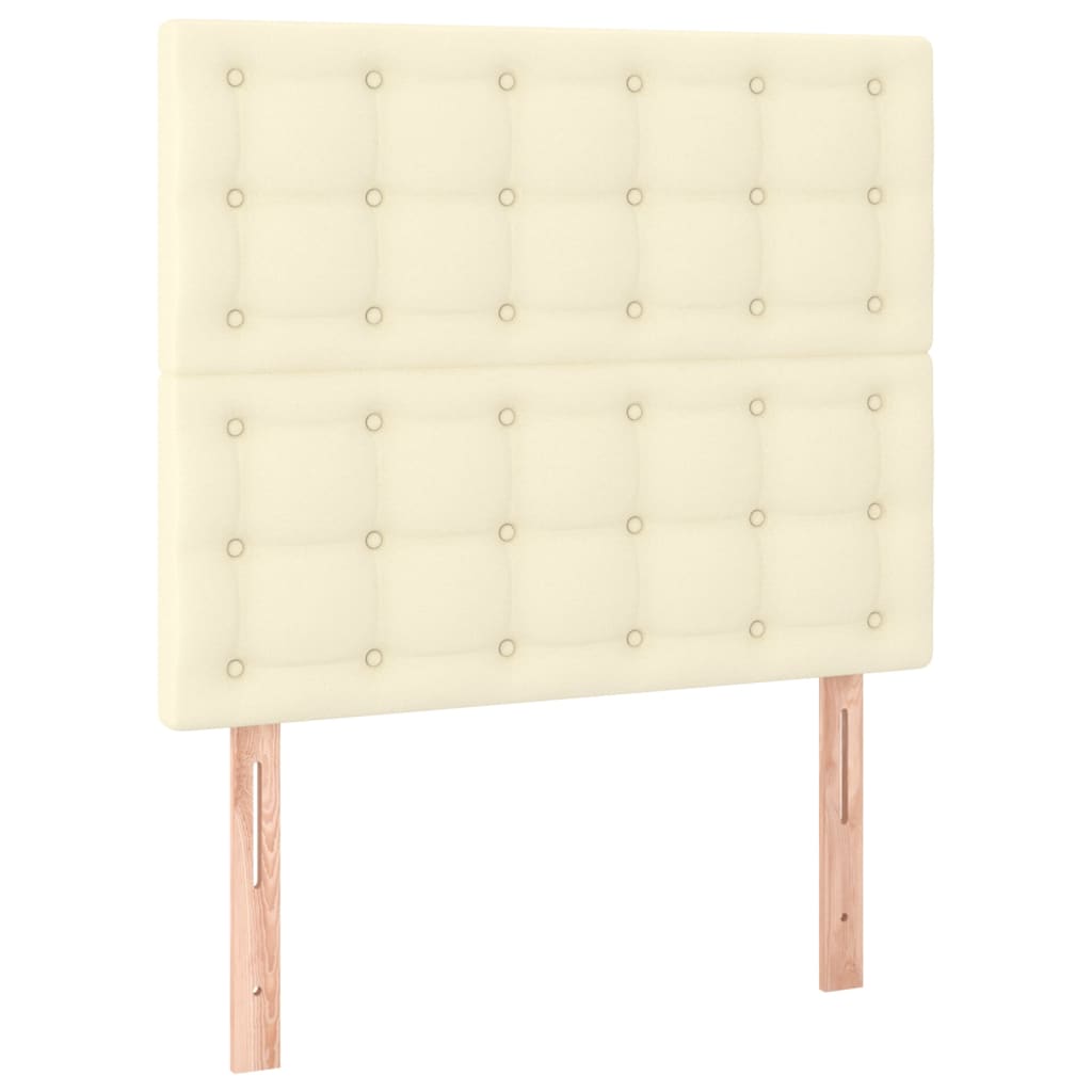 Boxspringbett mit Matratze & LED Creme 120x200 cm Kunstleder