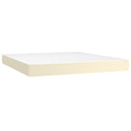 Boxspringbett mit Matratze & LED Creme 180x200 cm Kunstleder