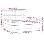 Boxspringbett mit Matratze & LED Creme 200x200 cm Kunstleder