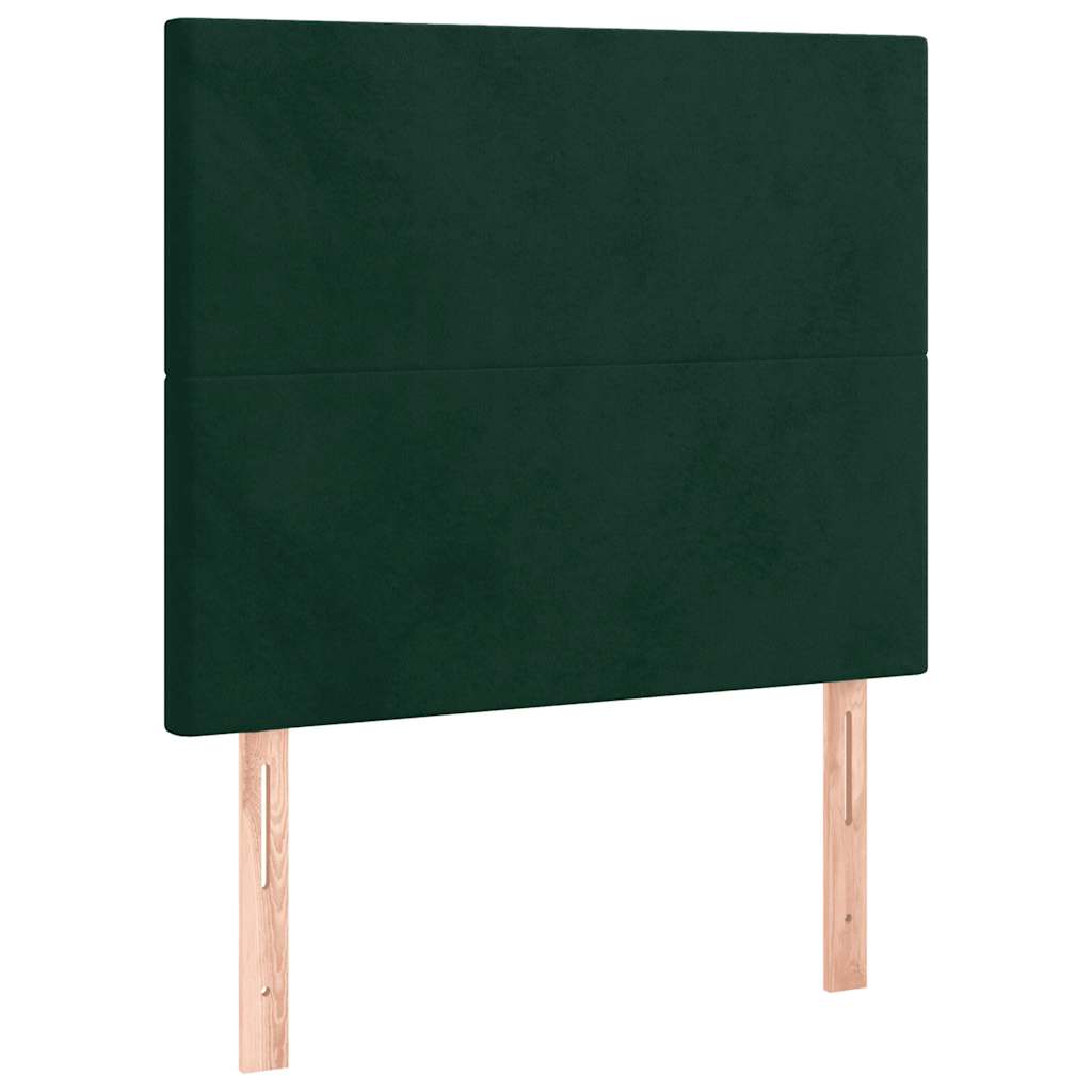 Boxspringbett mit Matratze & LED Dunkelgrün 100x200 cm Samt
