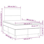 Boxspringbett mit Matratze & LED Dunkelgrau 120x200 cm Samt
