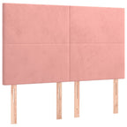 Boxspringbett mit Matratze & LED Rosa 140x190 cm Samt
