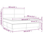 Boxspringbett mit Matratze & LED Schwarz 160x200 cm Samt