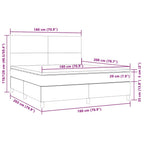 Boxspringbett mit Matratze & LED Dunkelgrün 180x200 cm Samt