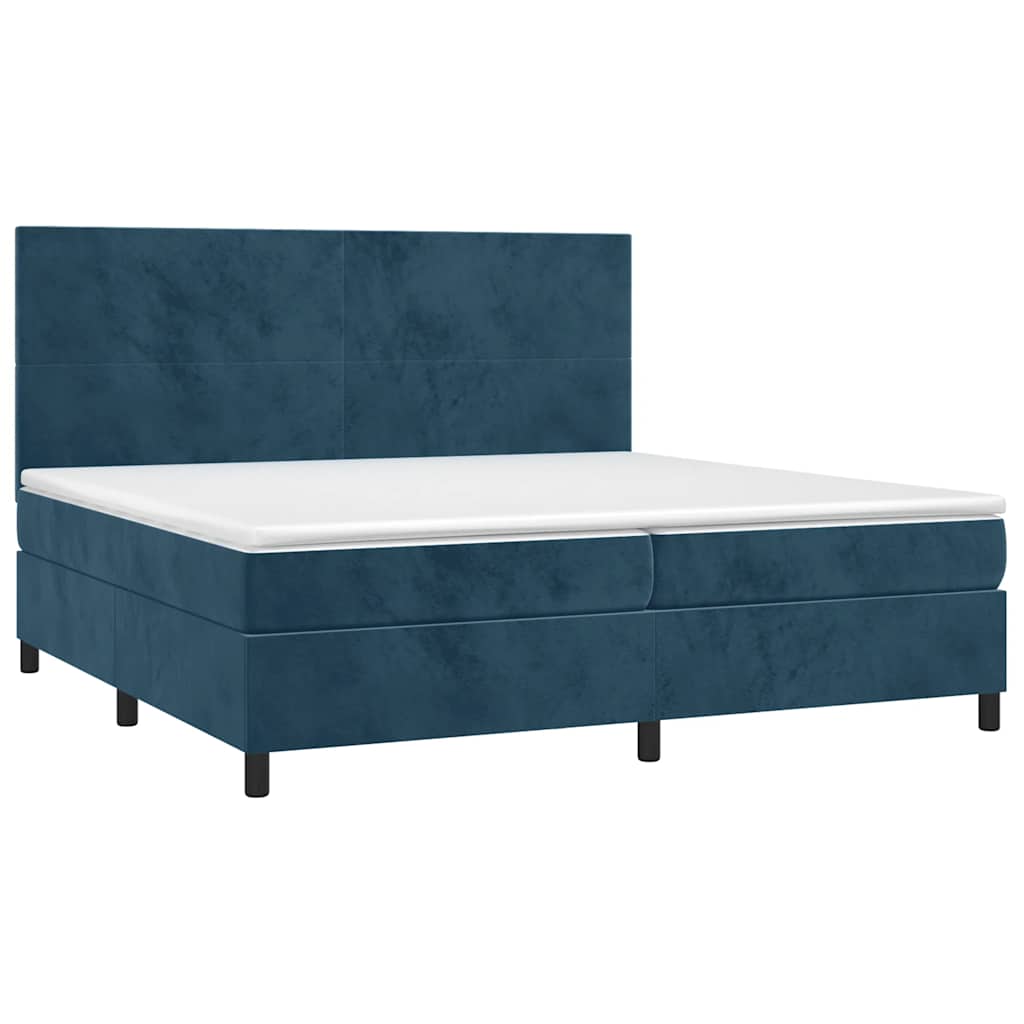 Boxspringbett mit Matratze & LED Dunkelblau 200x200 cm Samt