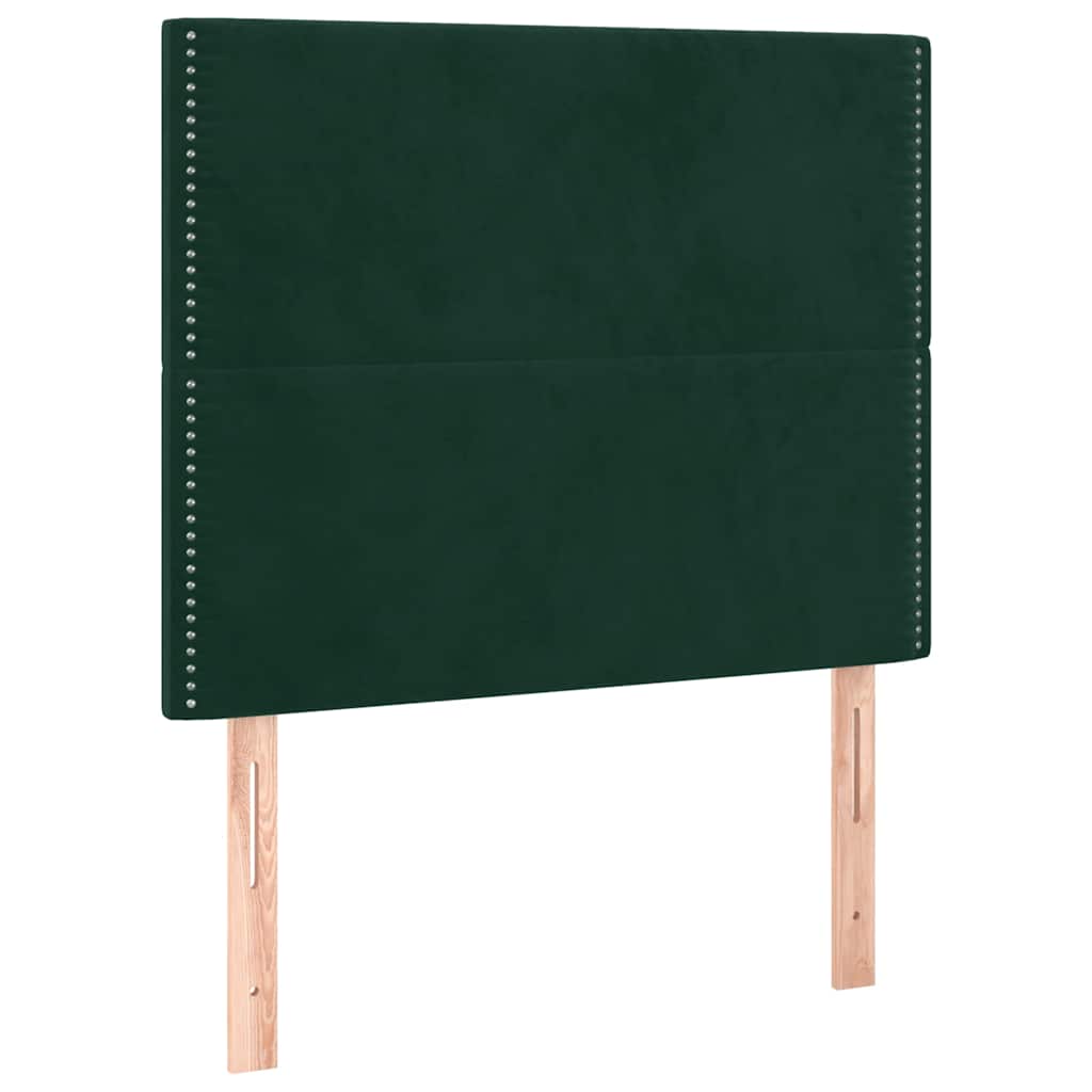 Boxspringbett mit Matratze & LED Dunkelgrün 100x200 cm Samt