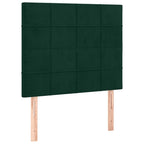 Boxspringbett mit Matratze & LED Dunkelgrün 90x190 cm Samt