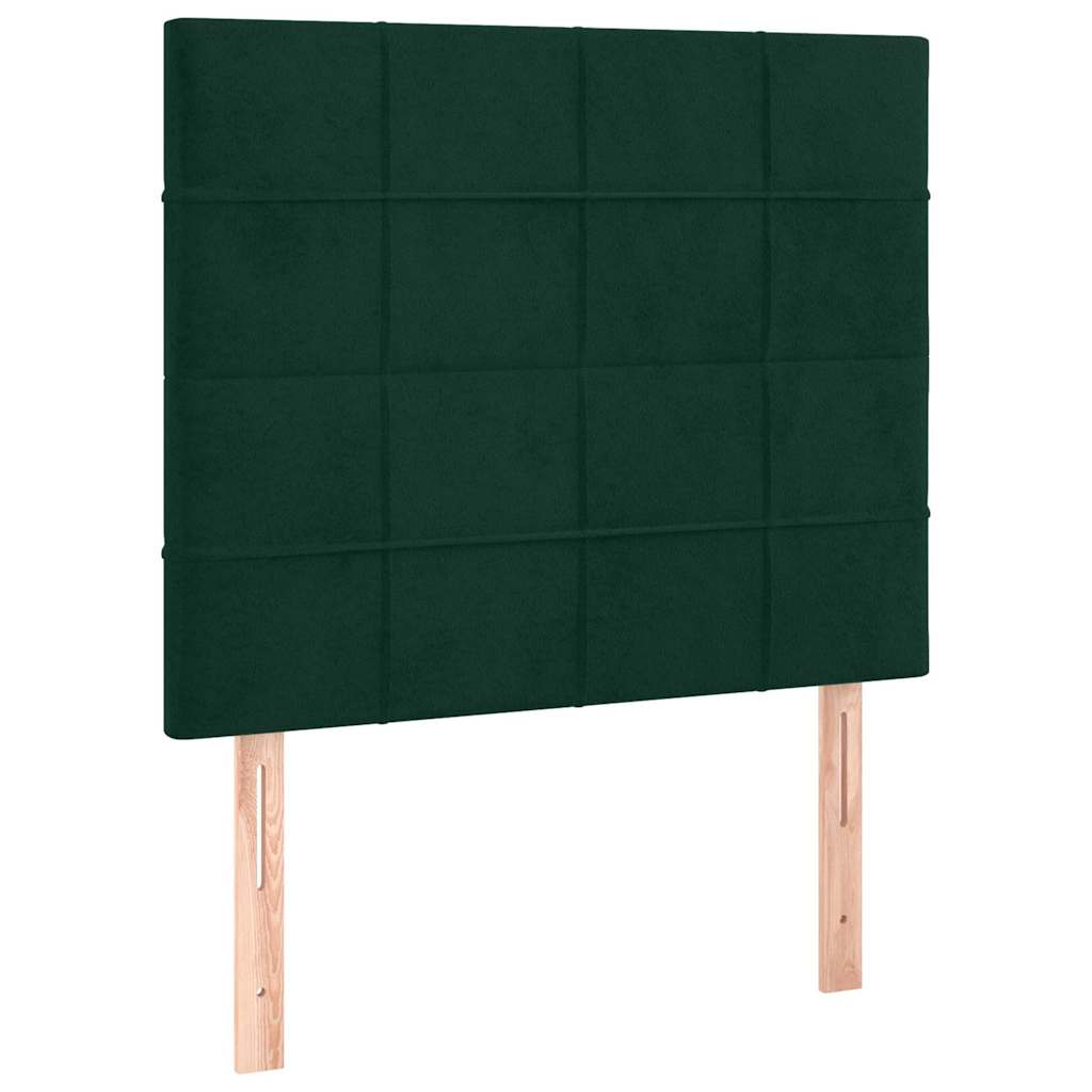 Boxspringbett mit Matratze & LED Dunkelgrün 90x190 cm Samt