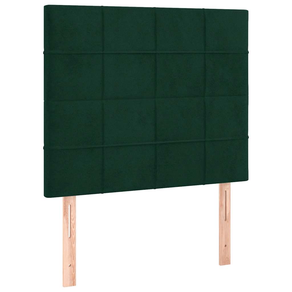 Boxspringbett mit Matratze & LED Dunkelgrün 100x200 cm Samt