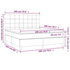Boxspringbett mit Matratze & LED Dunkelblau 180x200 cm Samt