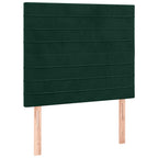 Boxspringbett mit Matratze & LED Dunkelgrün 90x200 cm Samt
