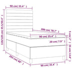 Boxspringbett mit Matratze & LED Dunkelblau 90x200 cm Samt