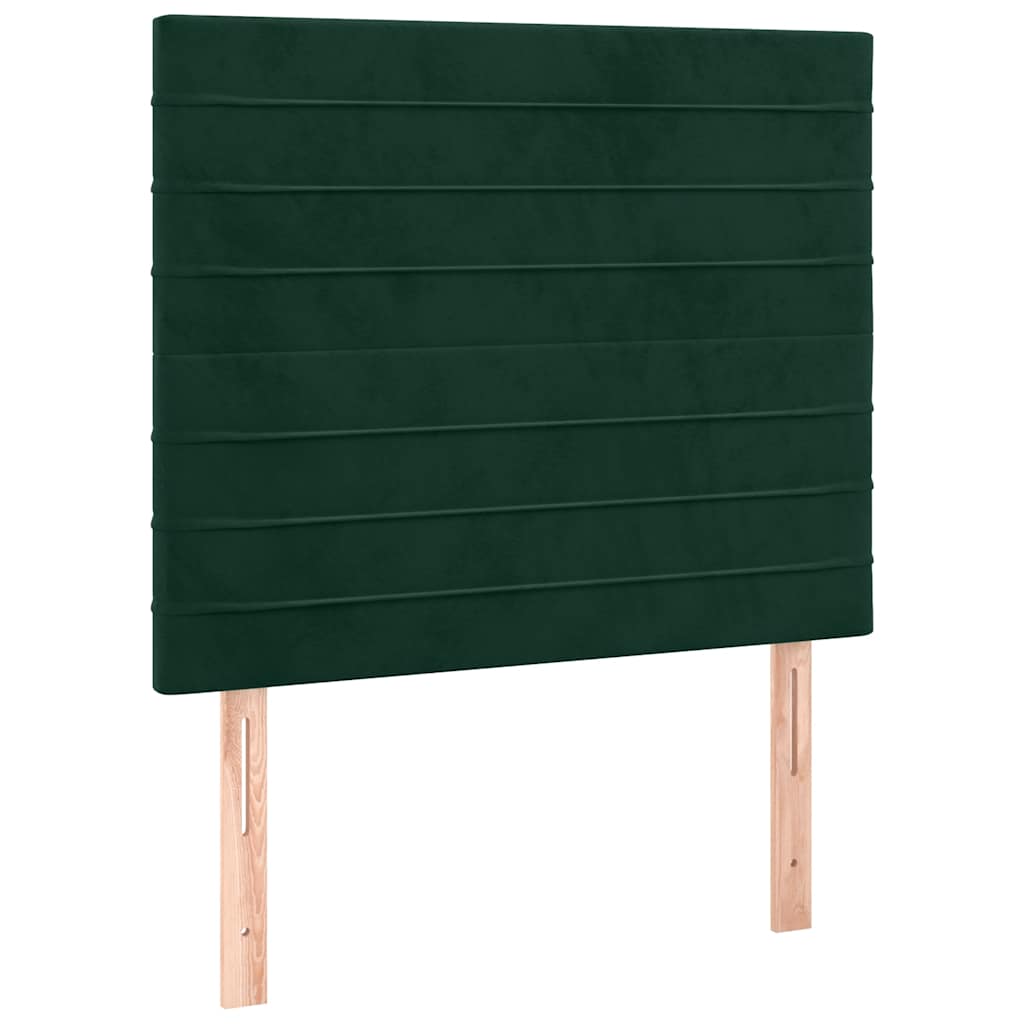Boxspringbett mit Matratze & LED Dunkelgrün 100x200 cm Samt