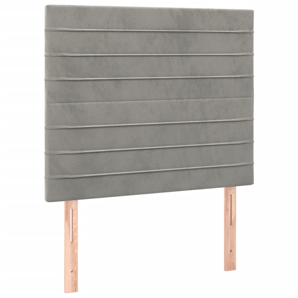 Boxspringbett mit Matratze & LED Hellgrau 120x200 cm Samt