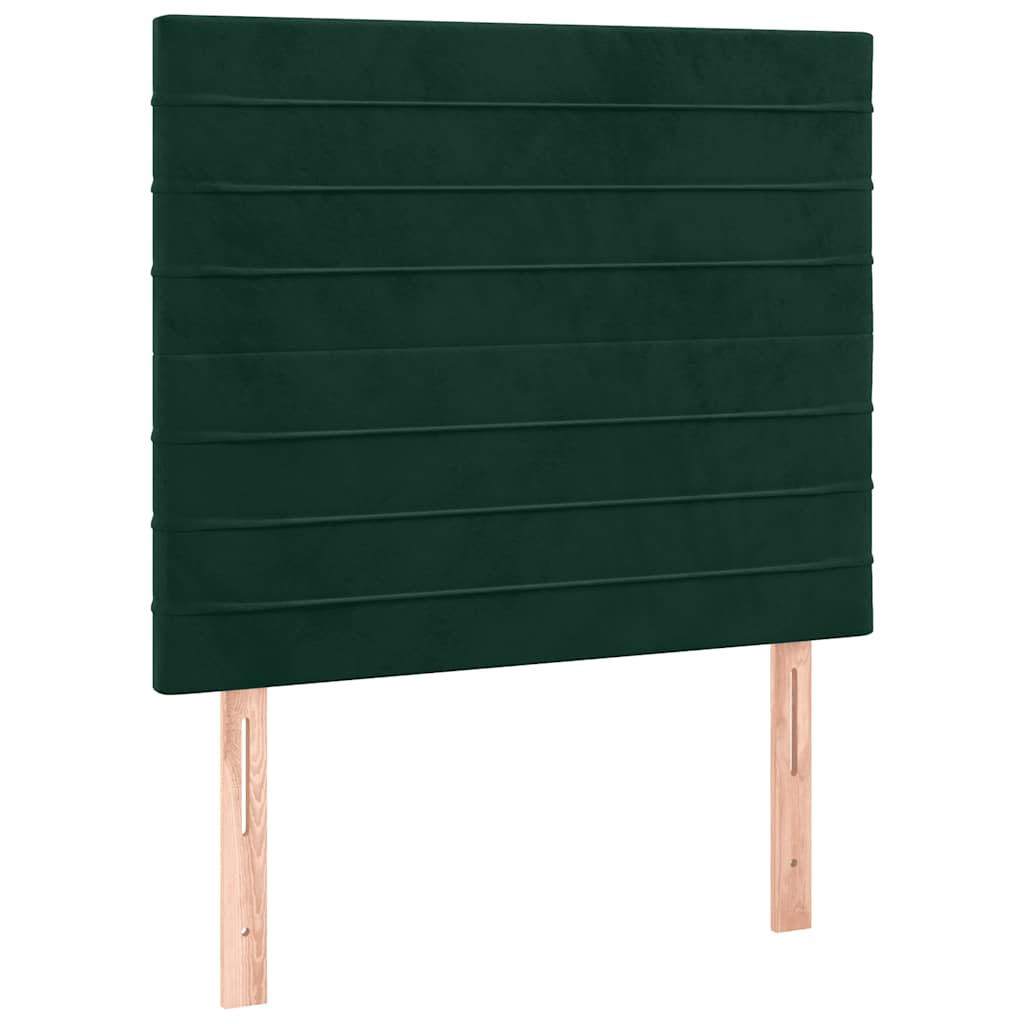 Boxspringbett mit Matratze & LED Dunkelgrün 120x200 cm Samt