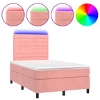 Boxspringbett mit Matratze & LED Rosa 120x200 cm Samt