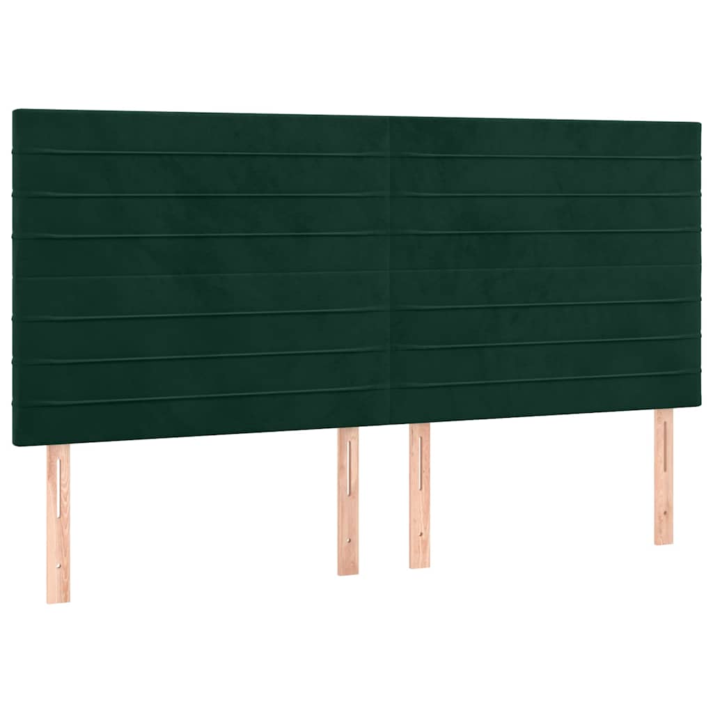 Boxspringbett mit Matratze & LED Dunkelgrün 160x200 cm Samt