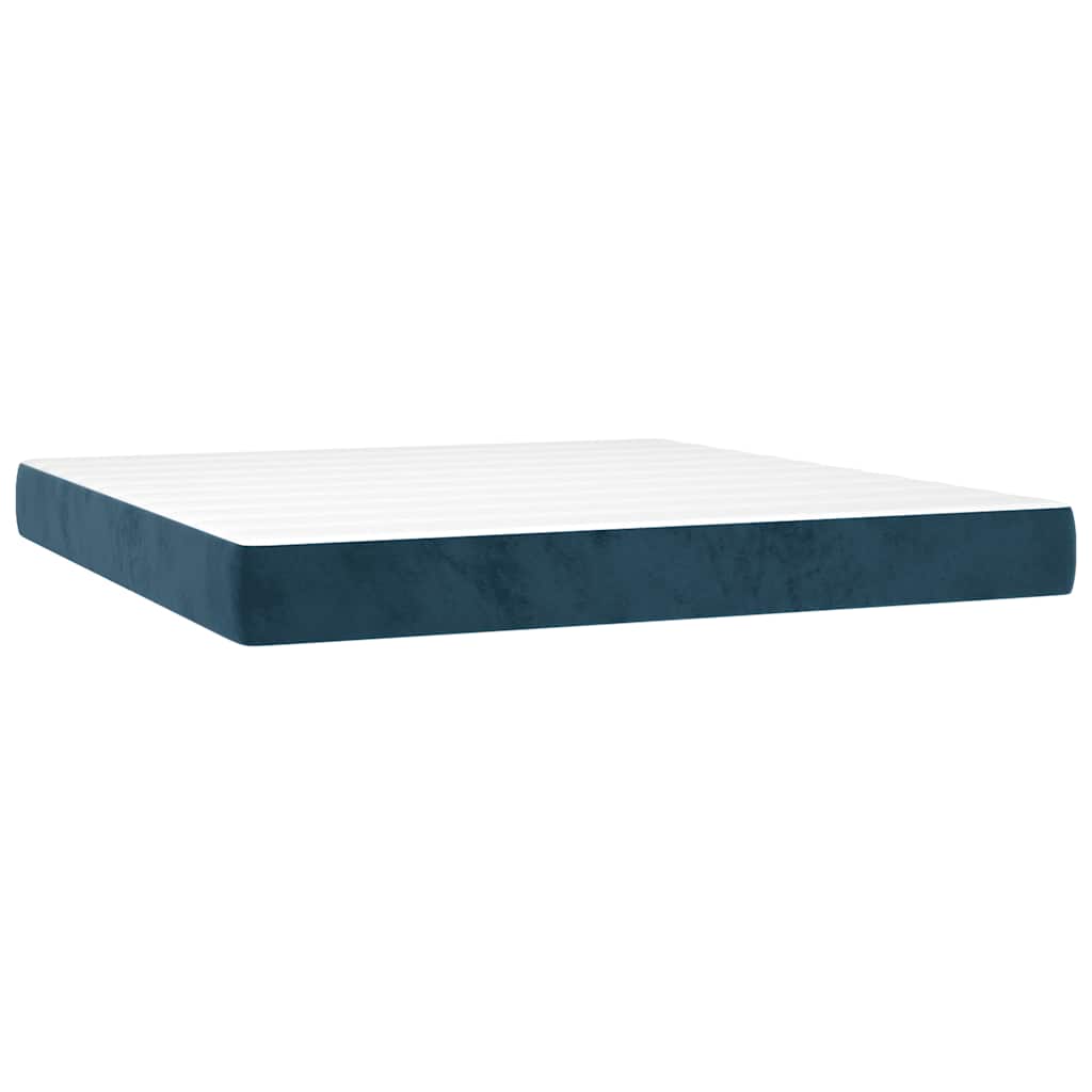 Boxspringbett mit Matratze & LED Dunkelblau 160x200 cm Samt