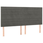 Boxspringbett mit Matratze & LED Dunkelgrau 200x200 cm Samt