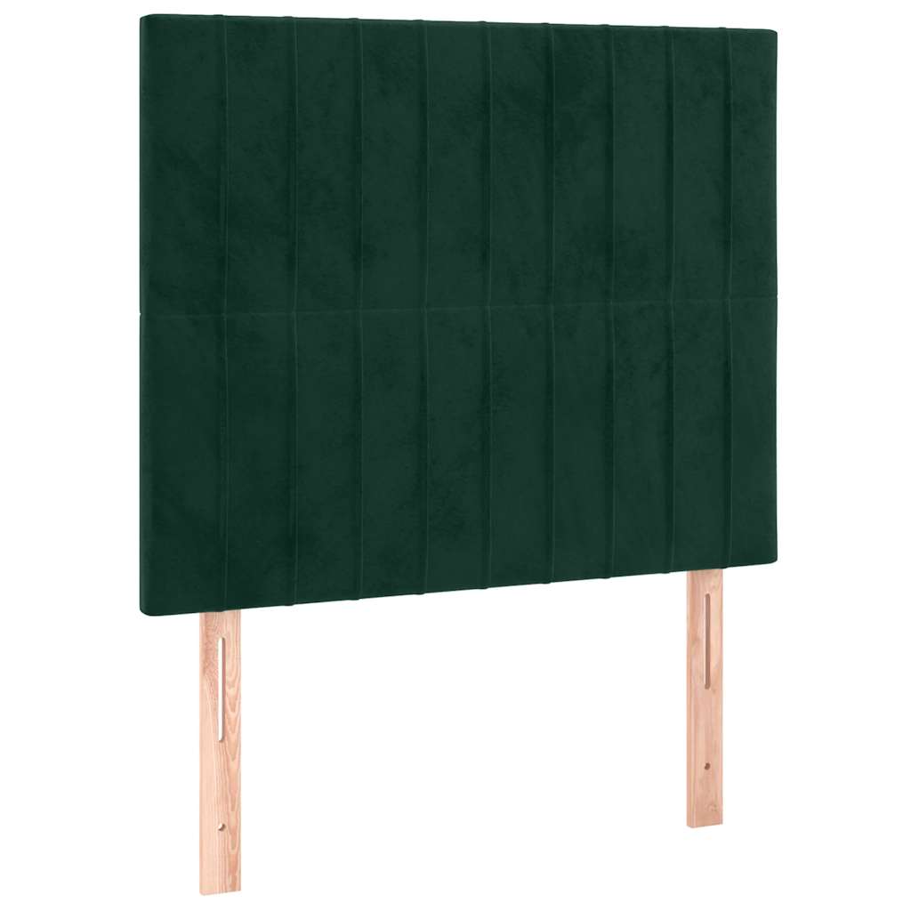 Boxspringbett mit Matratze & LED Dunkelgrün 90x200 cm Samt