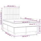 Boxspringbett mit Matratze & LED Hellgrau 120x200 cm Samt