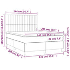 Boxspringbett mit Matratze & LED Hellgrau 140x200 cm Samt
