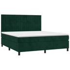 Boxspringbett mit Matratze & LED Dunkelgrün 180x200 cm Samt