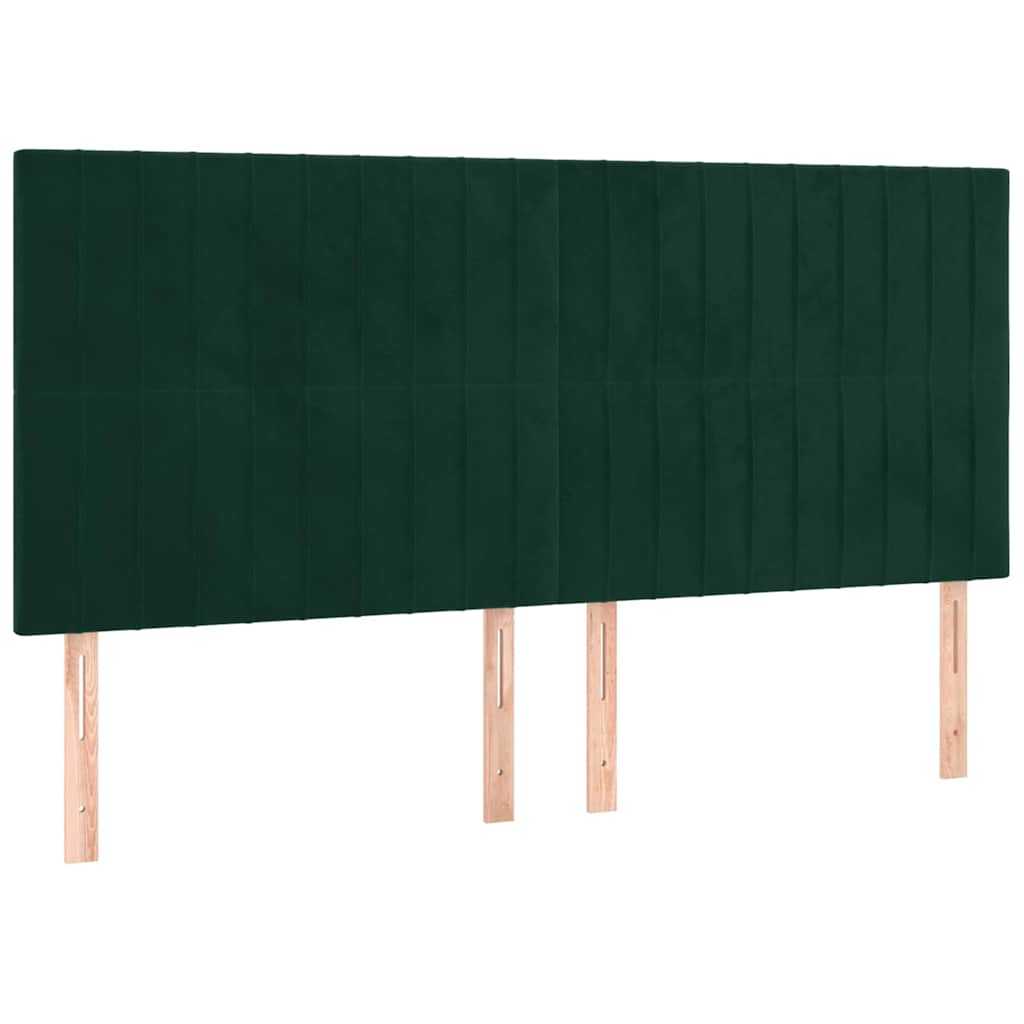 Boxspringbett mit Matratze & LED Dunkelgrün 180x200 cm Samt