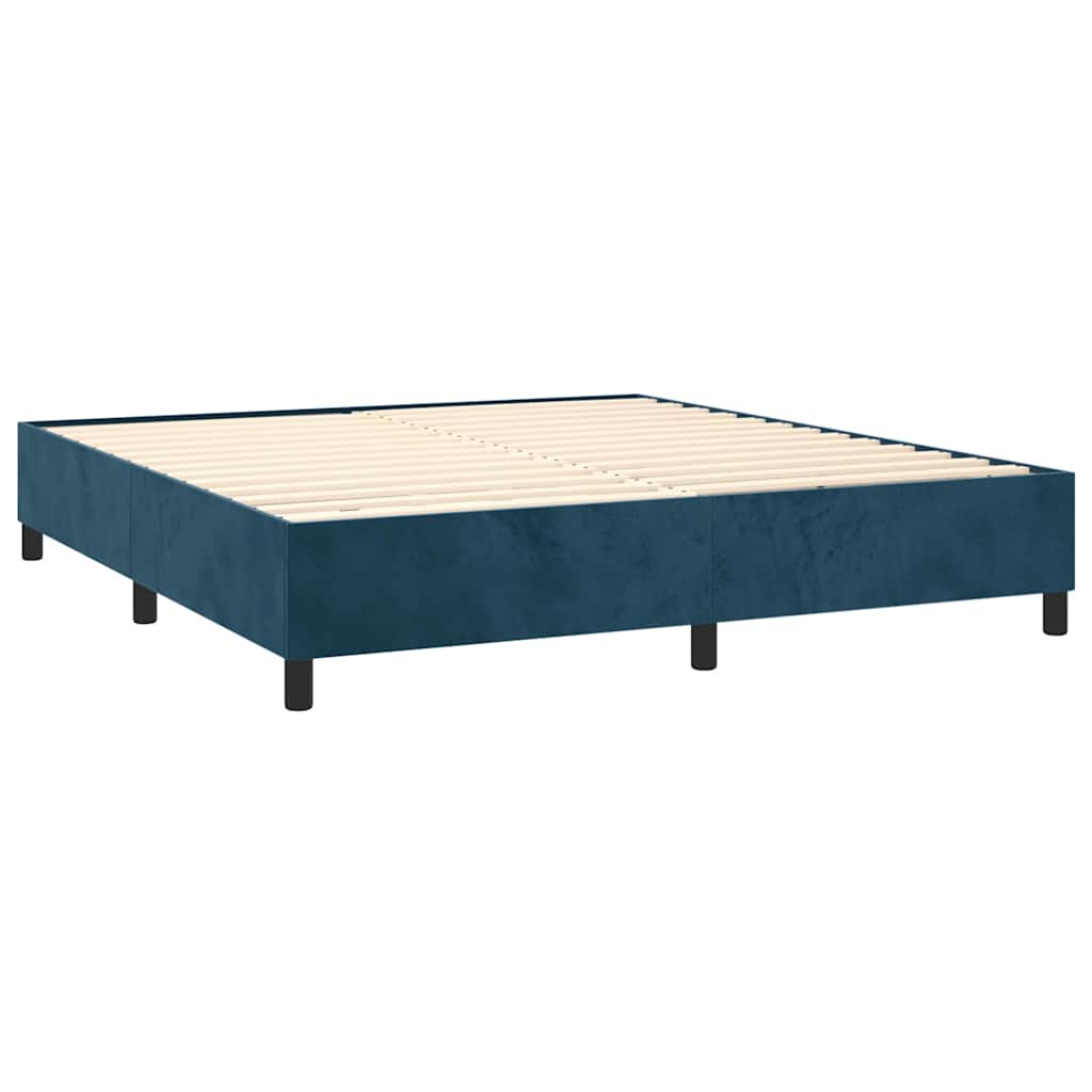 Boxspringbett mit Matratze & LED Dunkelblau 180x200 cm Samt